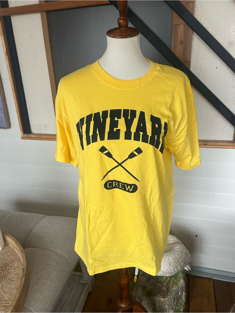 Anvil Yellow Vineyard Crew Short Sleeve Tee